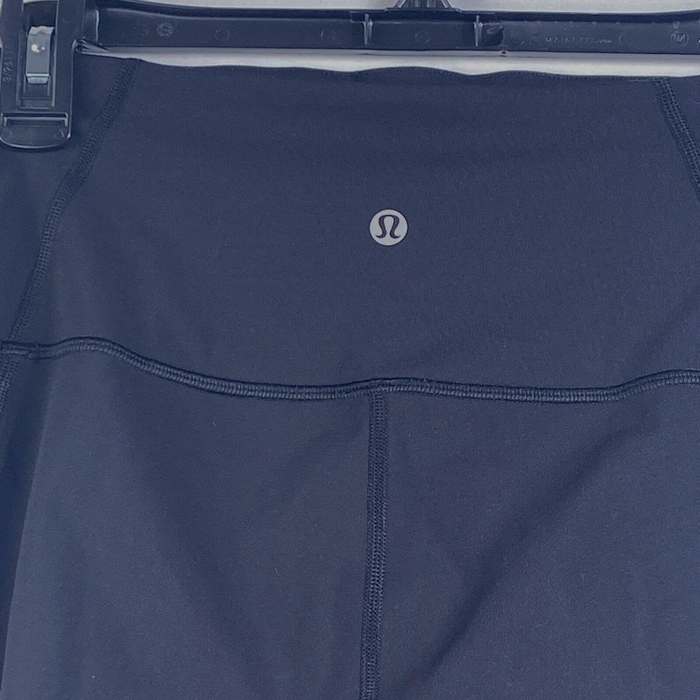 Lululemon Size 6 Ready Set Go Crop Tight 21" High Rise Black Mesh Yoga Pant
